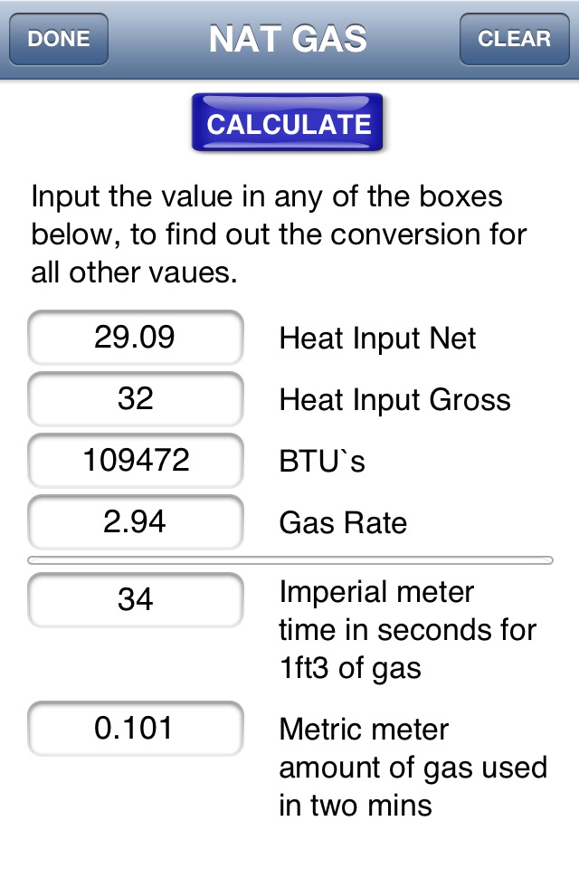 GB Gas Pipe Sizing Calculator screenshot 2