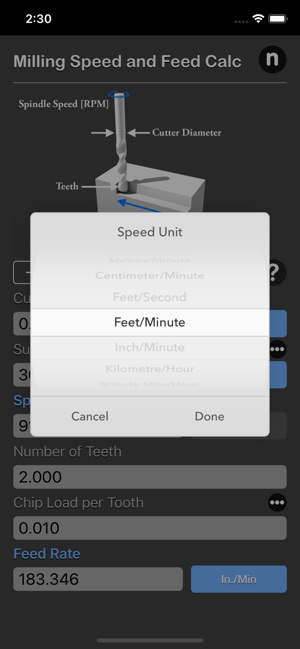 Milling Speed and Feed Calc(圖4)-速報App