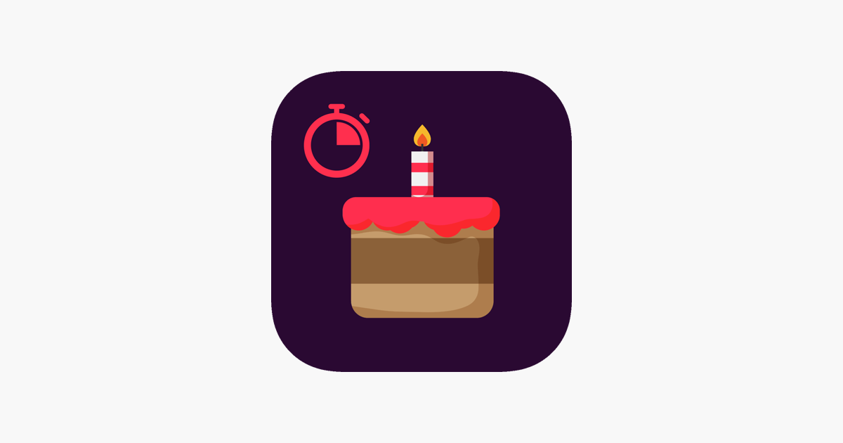 Отсчет до дня рождения на весь экран. Приложение Birthday Countdown логотип. Birthday app logo.