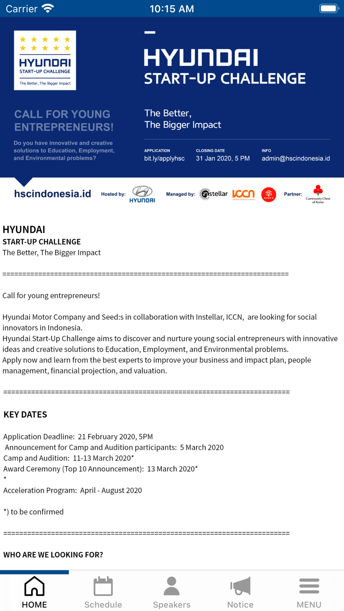 Hyundai Startup Challenge