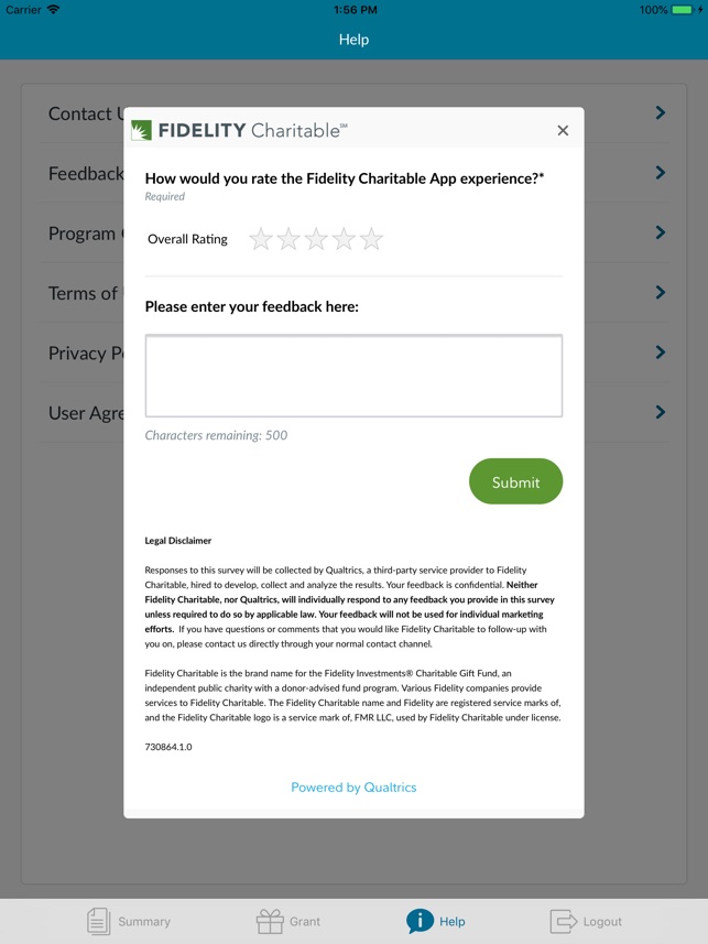 Fidelity Charitable On The App