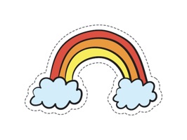It takes the form of a multicoloured circular arc