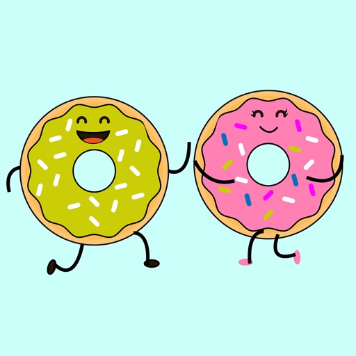 Animated Lovers Donut Stickers