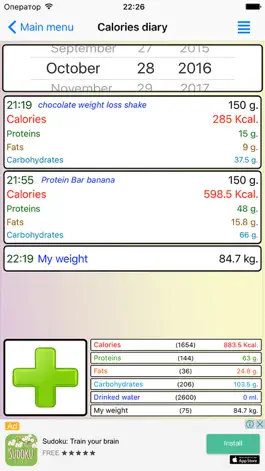 Game screenshot Loosing weight. Calories diary hack