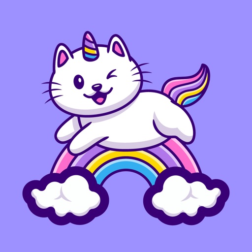 White Cat Stickers-CatMoji by Himanshu Yadav