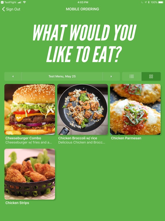iPad Image of MealViewer Kiosk