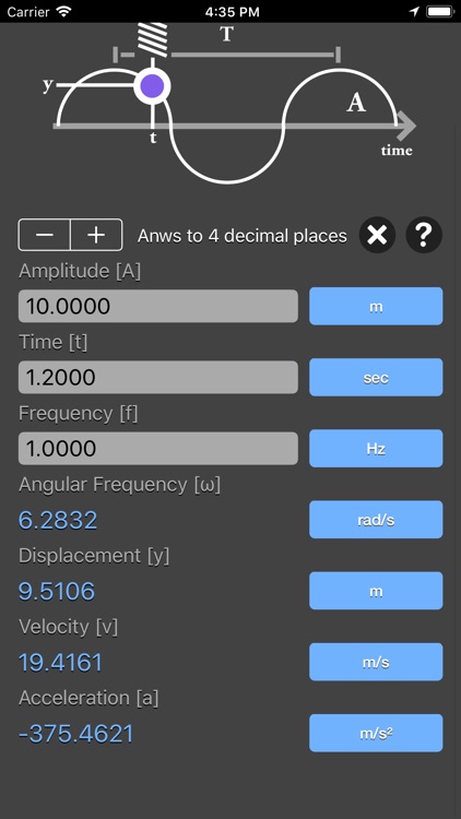 Simple Harmonic Motion Calc