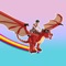 Jump on the dragons and try to reach the finish line