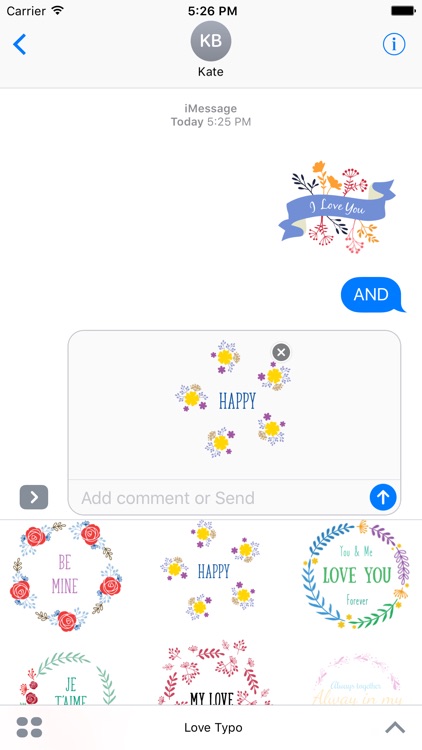 Love Typo - Animated Stickers