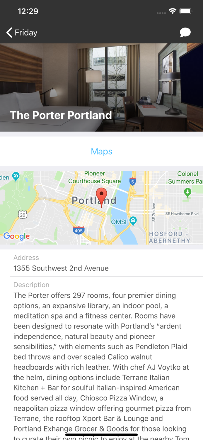 Portland Itinerary View