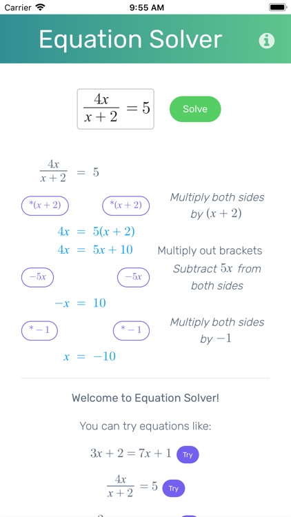 Blutick Equation Solver