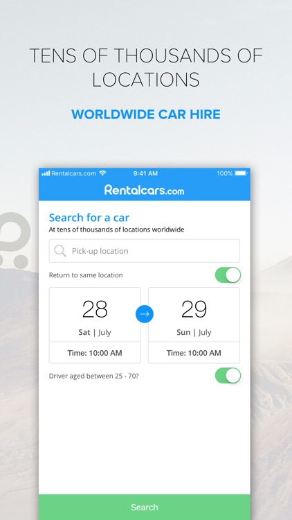 Rentalcars.com Car rental App