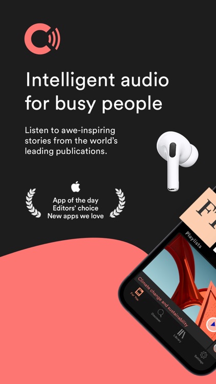 Curio: hear great journalism screenshot-0