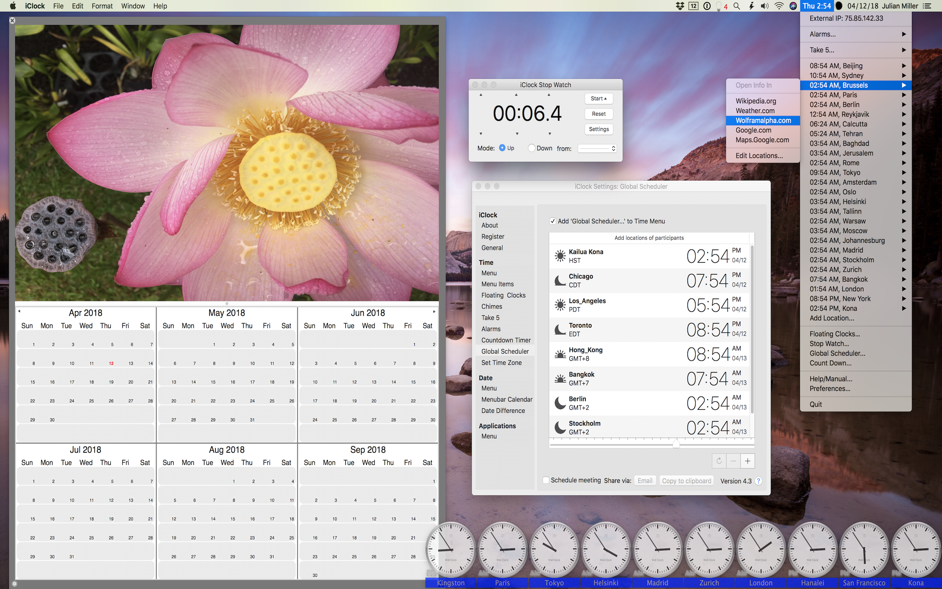 iClock Mac 破解版 多功能的高效菜单栏时钟