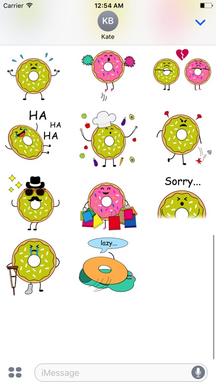 Animated Lovers Donut Stickers