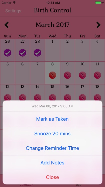 Birth Control Pill Reminder screenshot-3