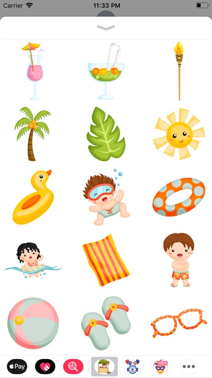 Summer Beach Fun Stickers