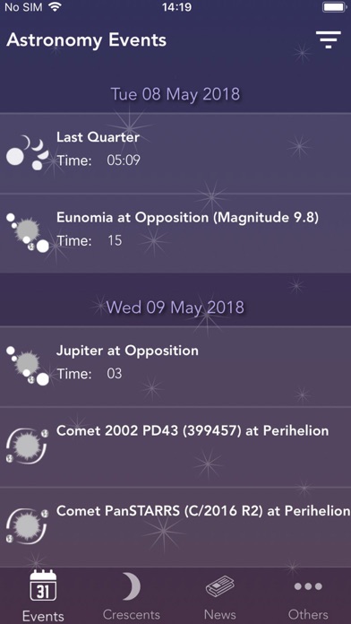 How to cancel & delete Astronomy Events with Push from iphone & ipad 1