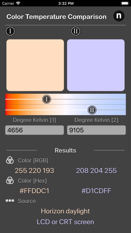 Color Temperature Comparison