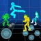 The neon world of stickmen is under attack by enemy warriors