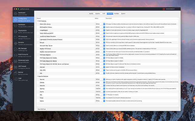 ‎goPanel 2 - Web Server Manager Screenshot