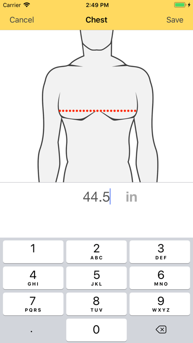 Dress Measurement Screenshot