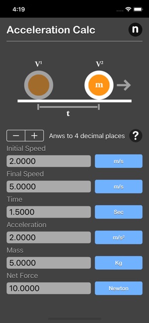 Acceleration Calculator Plus