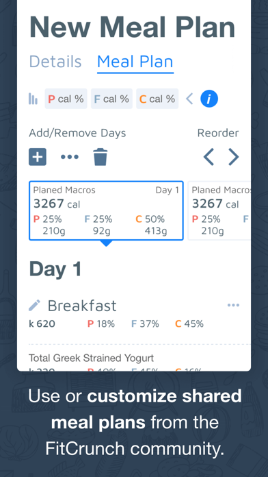 FitCrunch Meal Planing & Prep screenshot 2