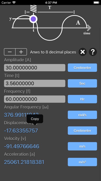 Simple Harmonic Motion Calc screenshot-5