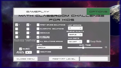 Math Classroom Challenge Screenshots