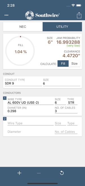 Southwire Conduit Fill Calc On The Screenshots
