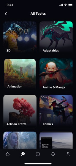 DeviantArt app screenshot