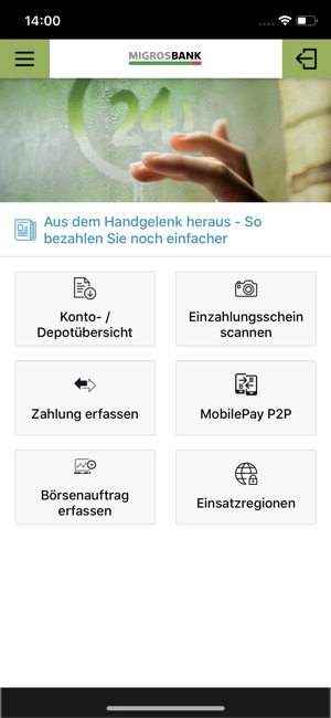 Migros Bank E-Banking Phone