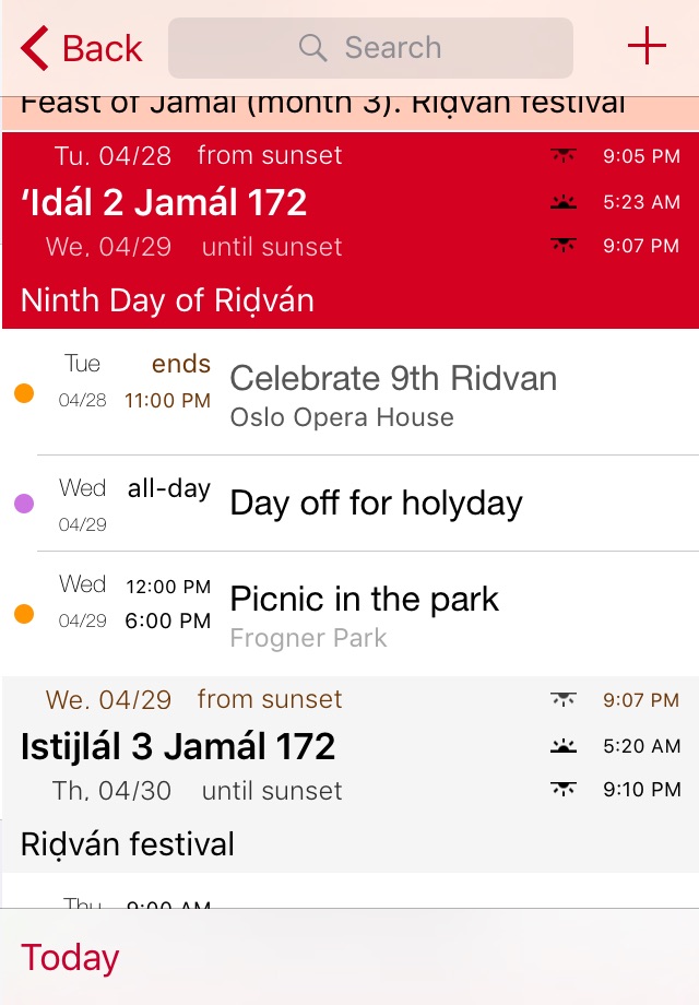 Bahá’í Calendar screenshot 2