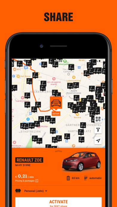 SIXT rent, share, ride & plus screenshot 3