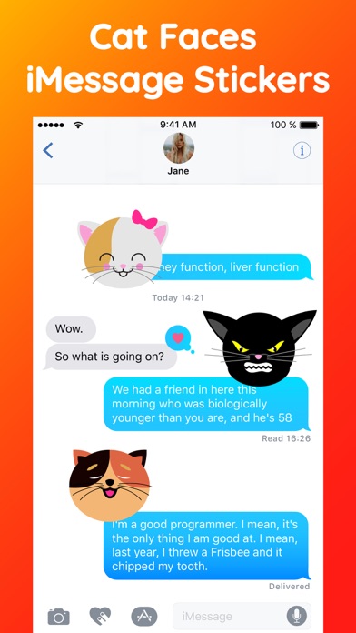 Adorable Cat SMS Stickers Pack screenshot 2