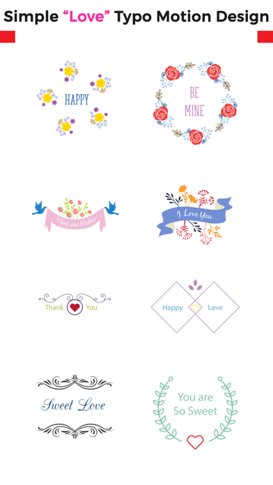 How to cancel & delete Love Typo - Animated Minimal Typography Stickers from iphone & ipad 1