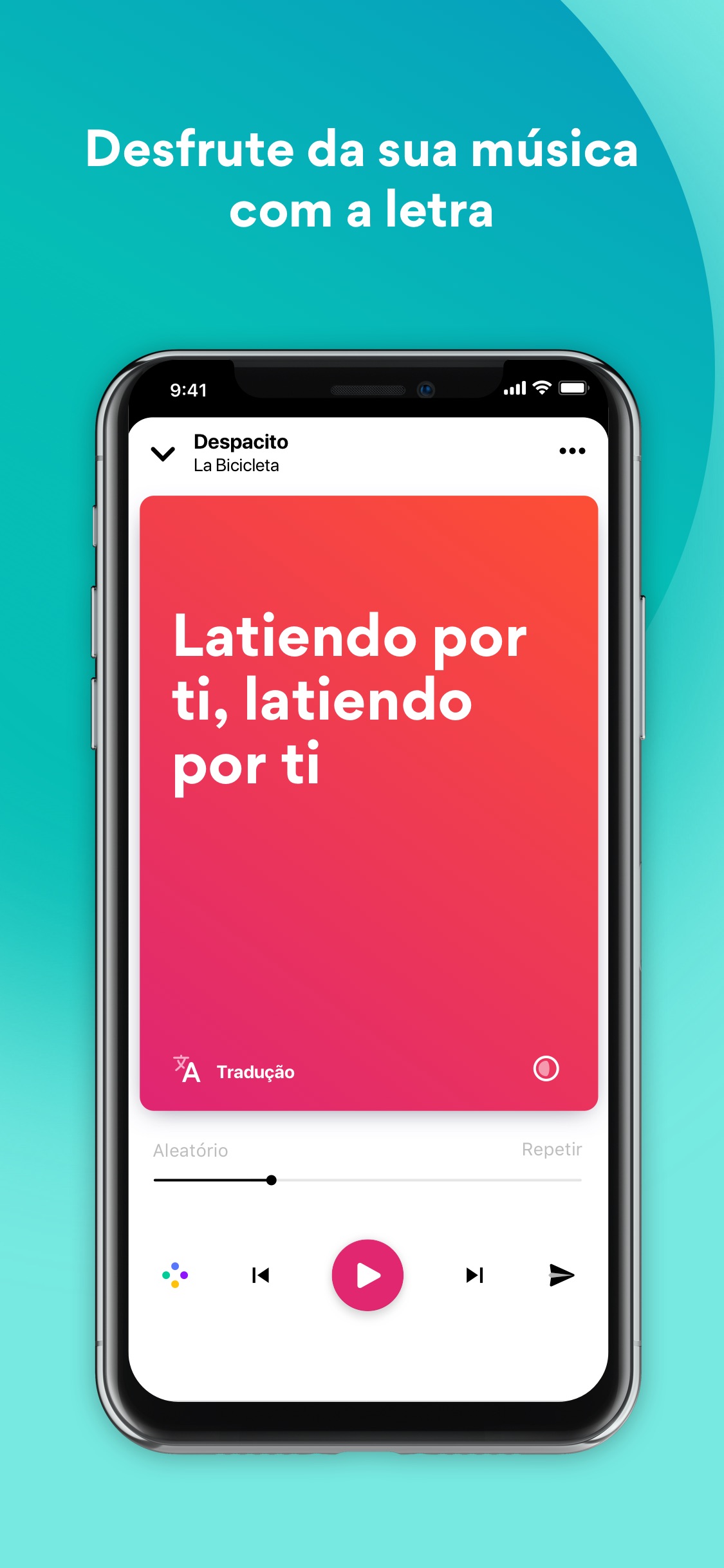 Screenshot do app Musixmatch