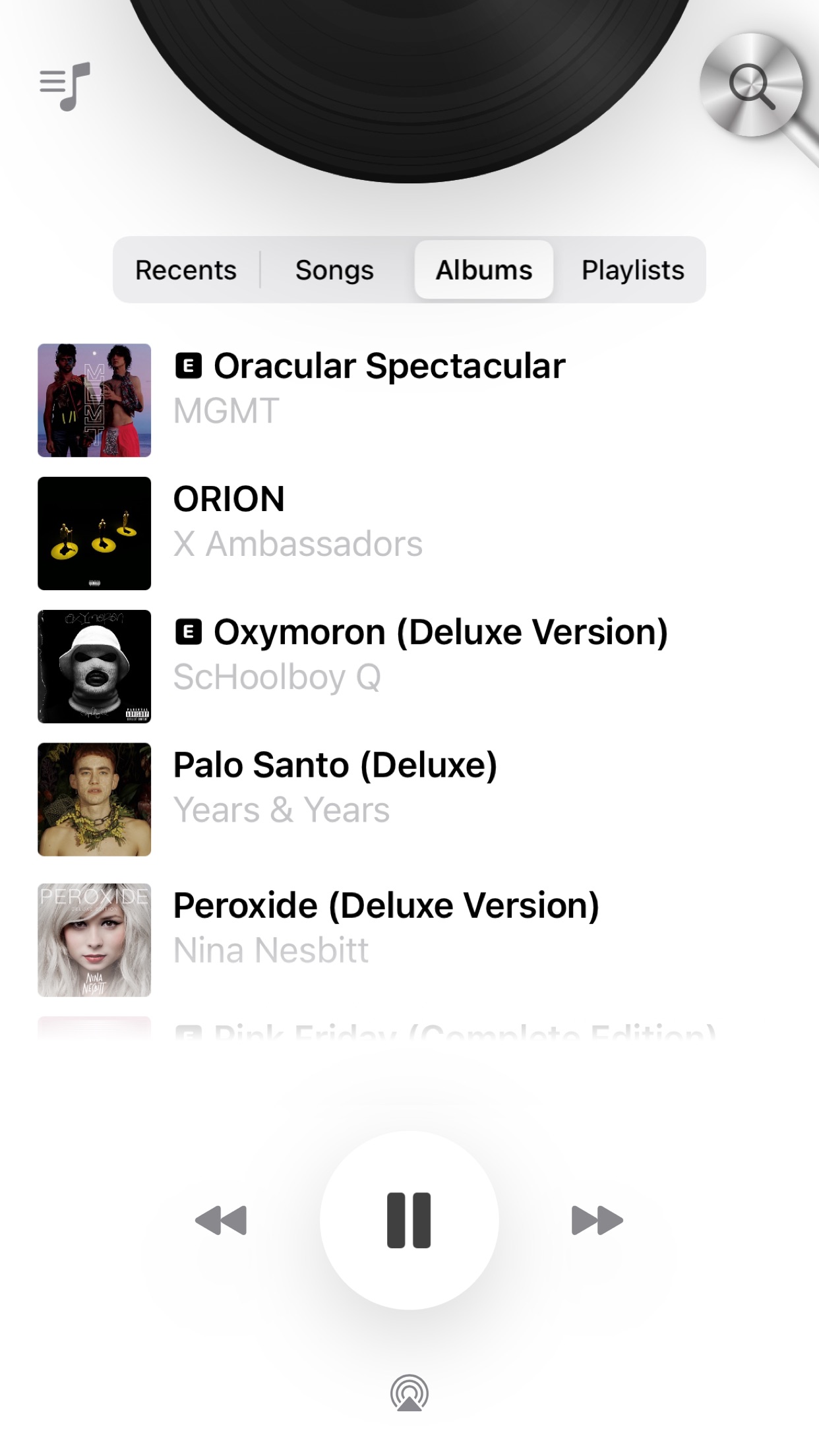 Screenshot do app Vinyls
