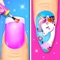 Get your nails done in this manicure game for poopsie fans with cool nail art design