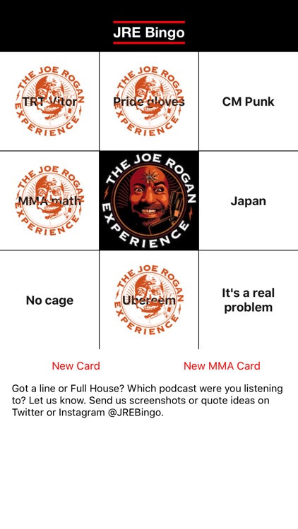 JRE Bingo