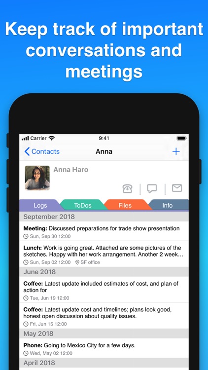 CRM Contacts Journal screenshot-0