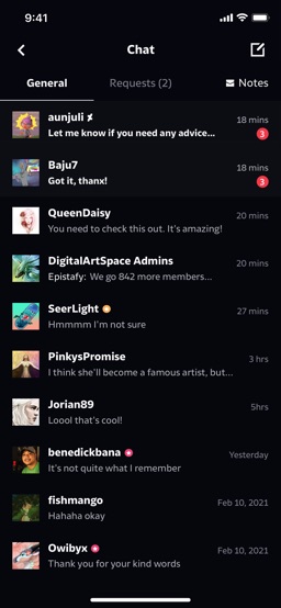 DeviantArt app screenshot