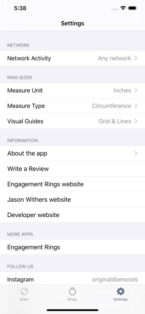 Ring Sizer By Jason Withers C On The App Store