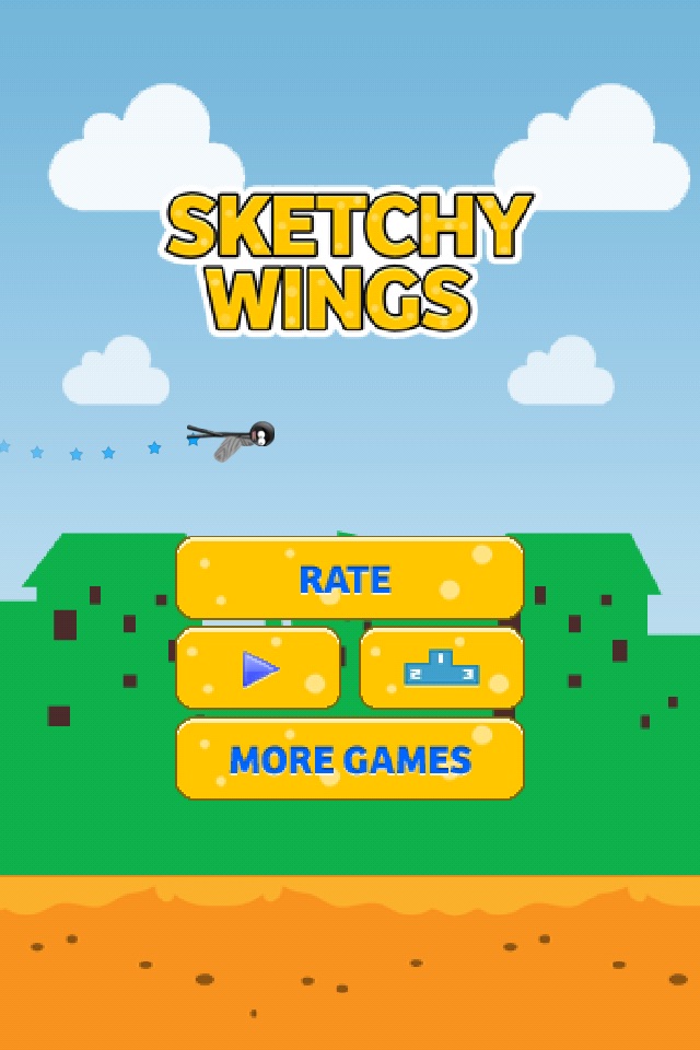 Sketchy Wings Flappy Stickman screenshot 4