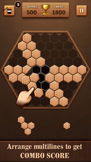 Wooden Hexagon Fit: Hexa Block(圖4)-速報App