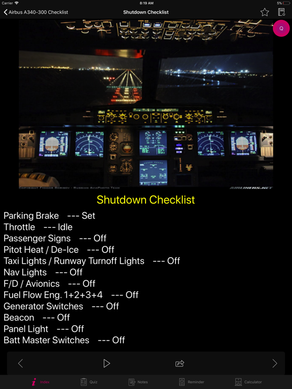 Airbus A340-300 Checklist screenshot 3