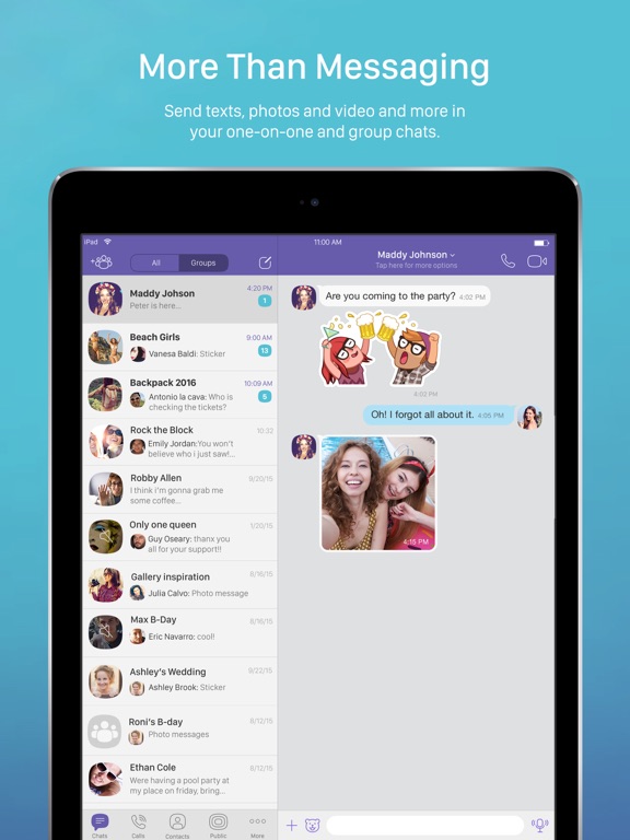 Viber Messenger iPad app afbeelding 1