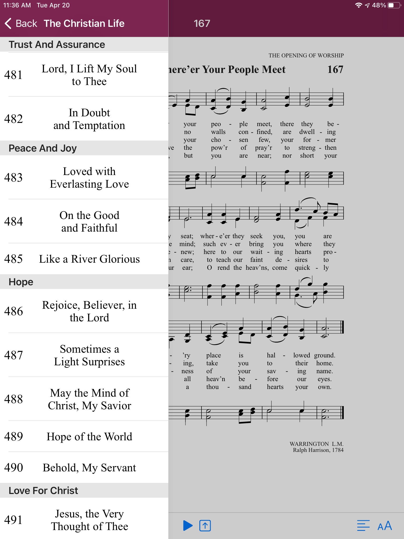 Trinity Psalter Hymnal screenshot 4
