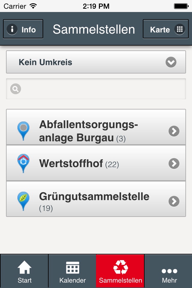 Günzburger Abfallapp screenshot 3